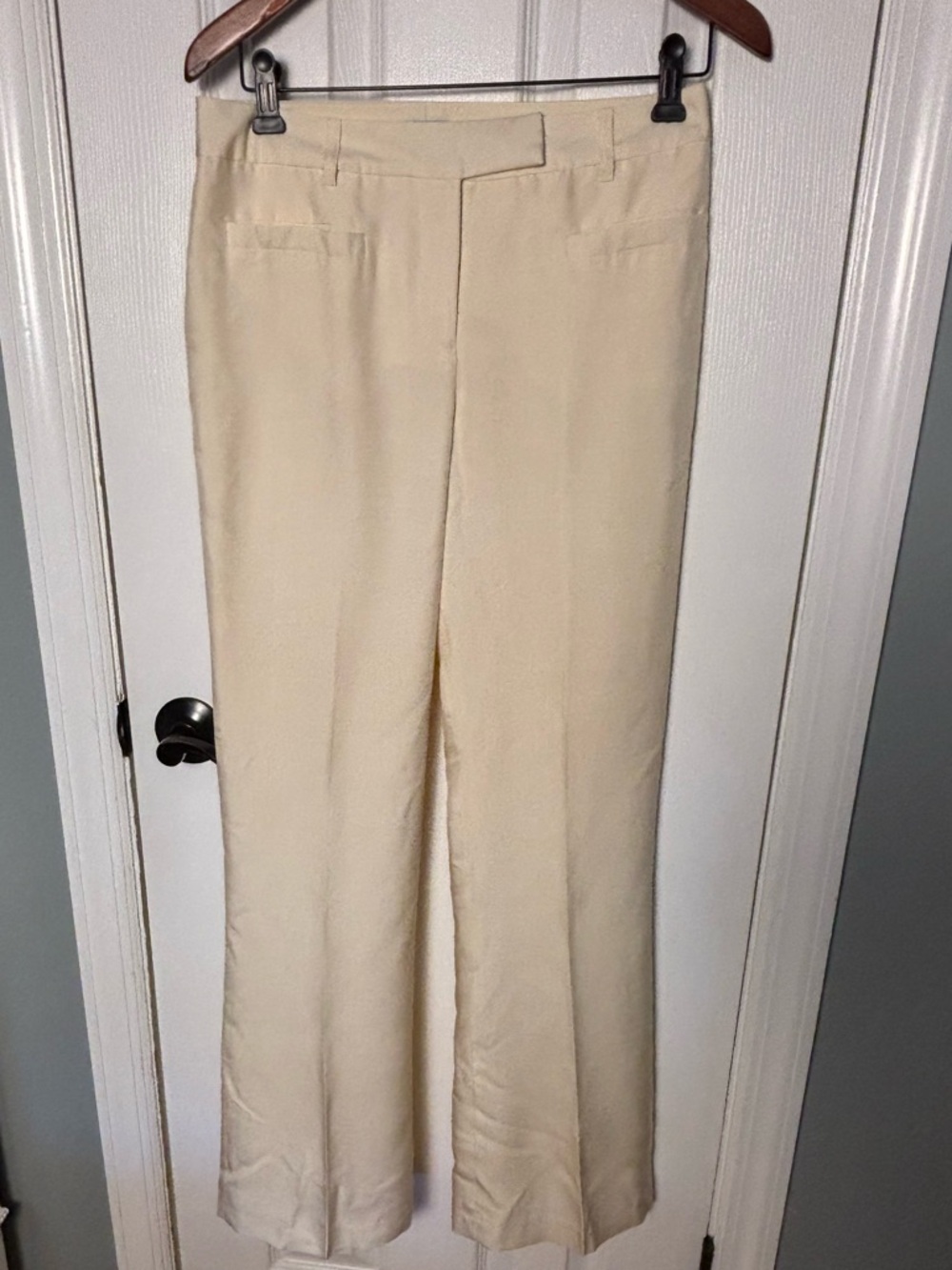 J. McLaughlin 100% Silk Ivory Trousers Size 4